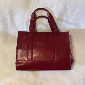 Chic Burgundy Leather Tote Bag